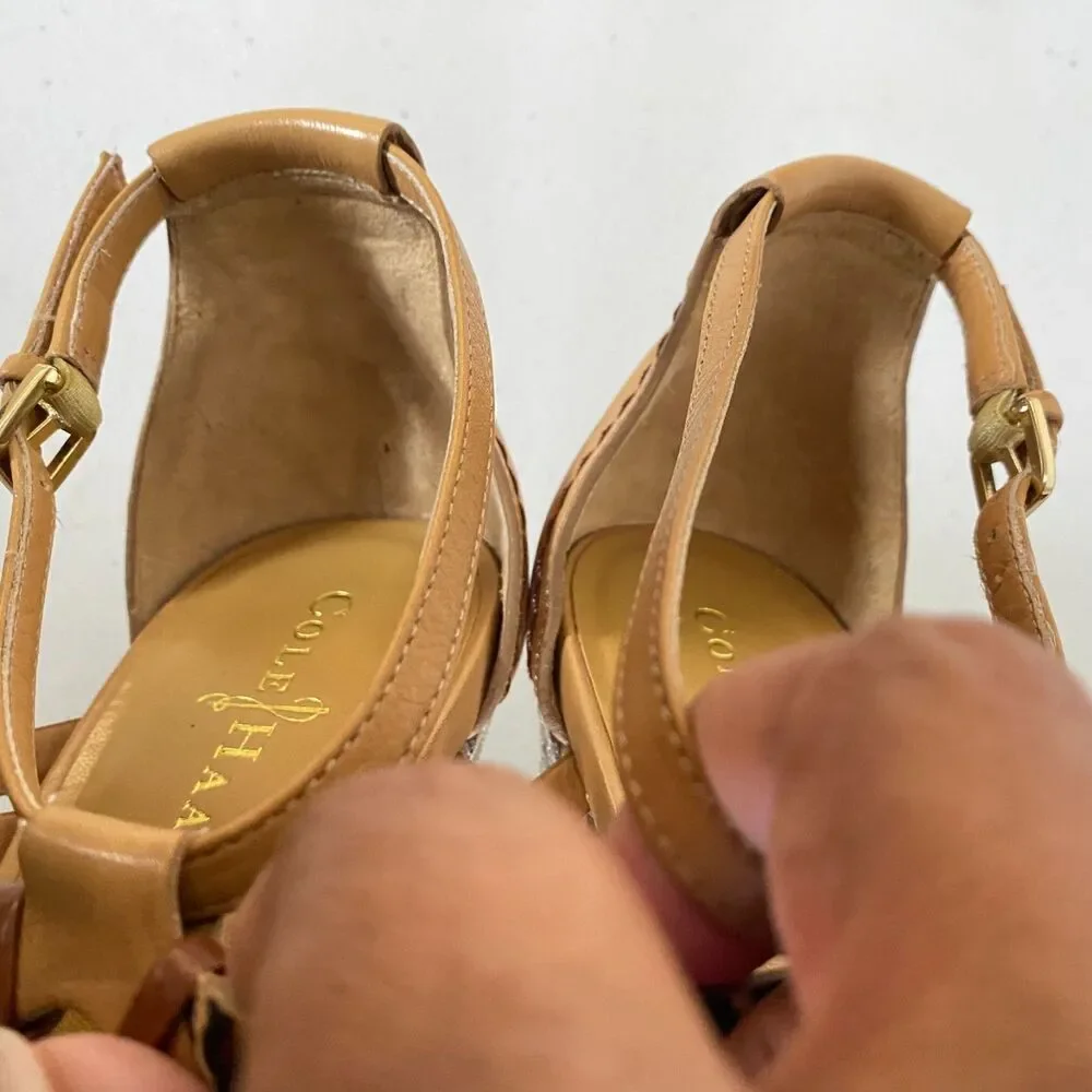 Cole Haan‎ Air Minka Wedge Sandals size 10B Brown
